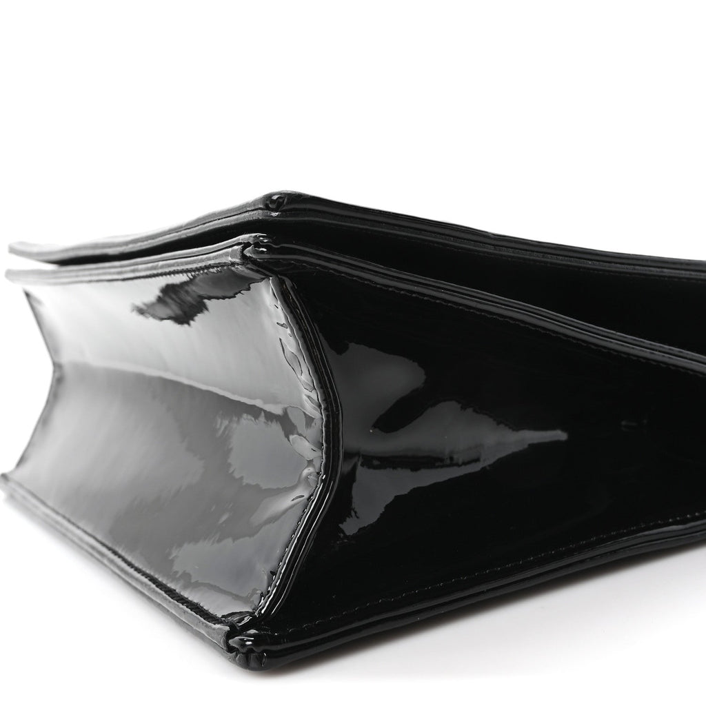 Patent Medium Diorama Flap Bag Black AT My store