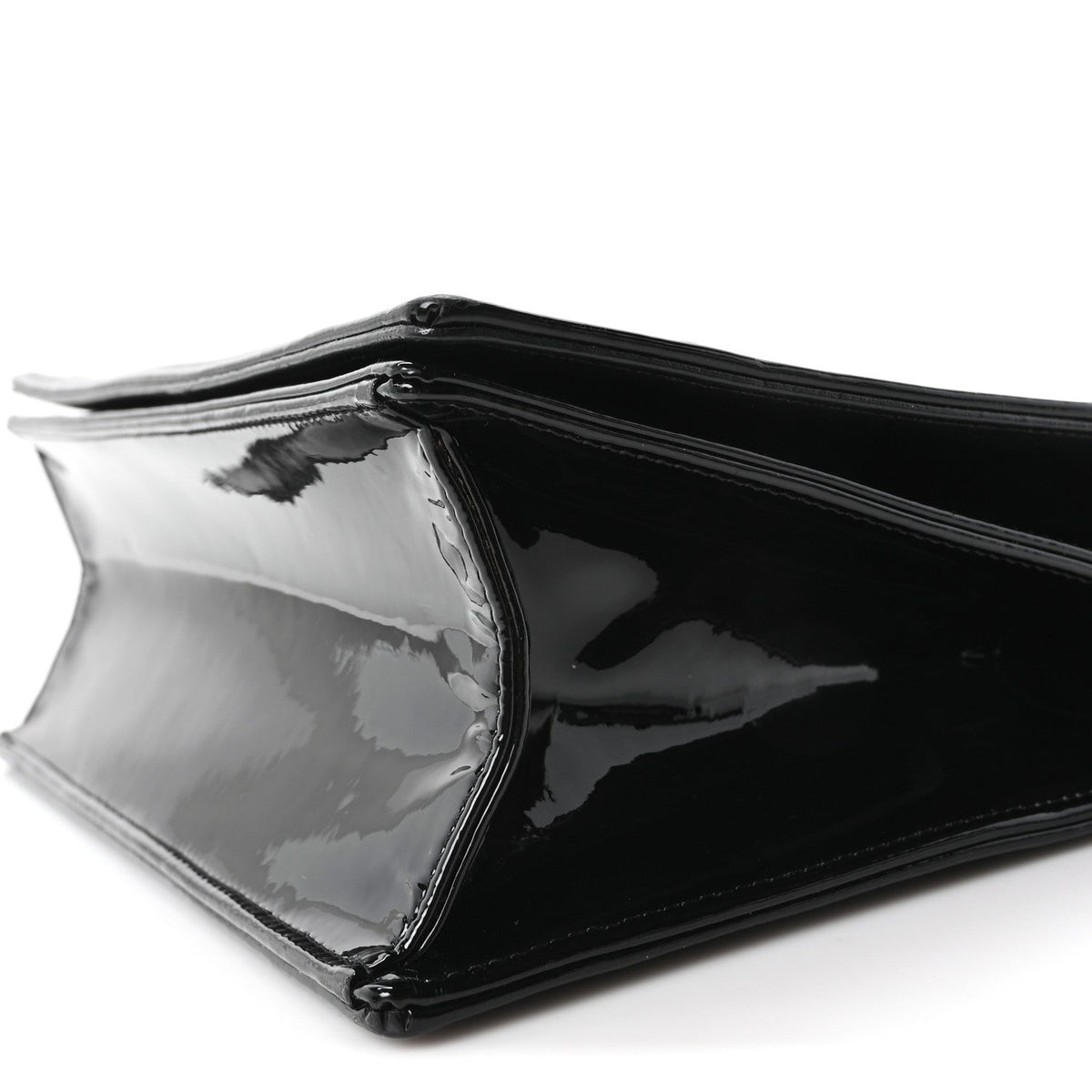 Patent Medium Diorama Flap Bag Black AT My store