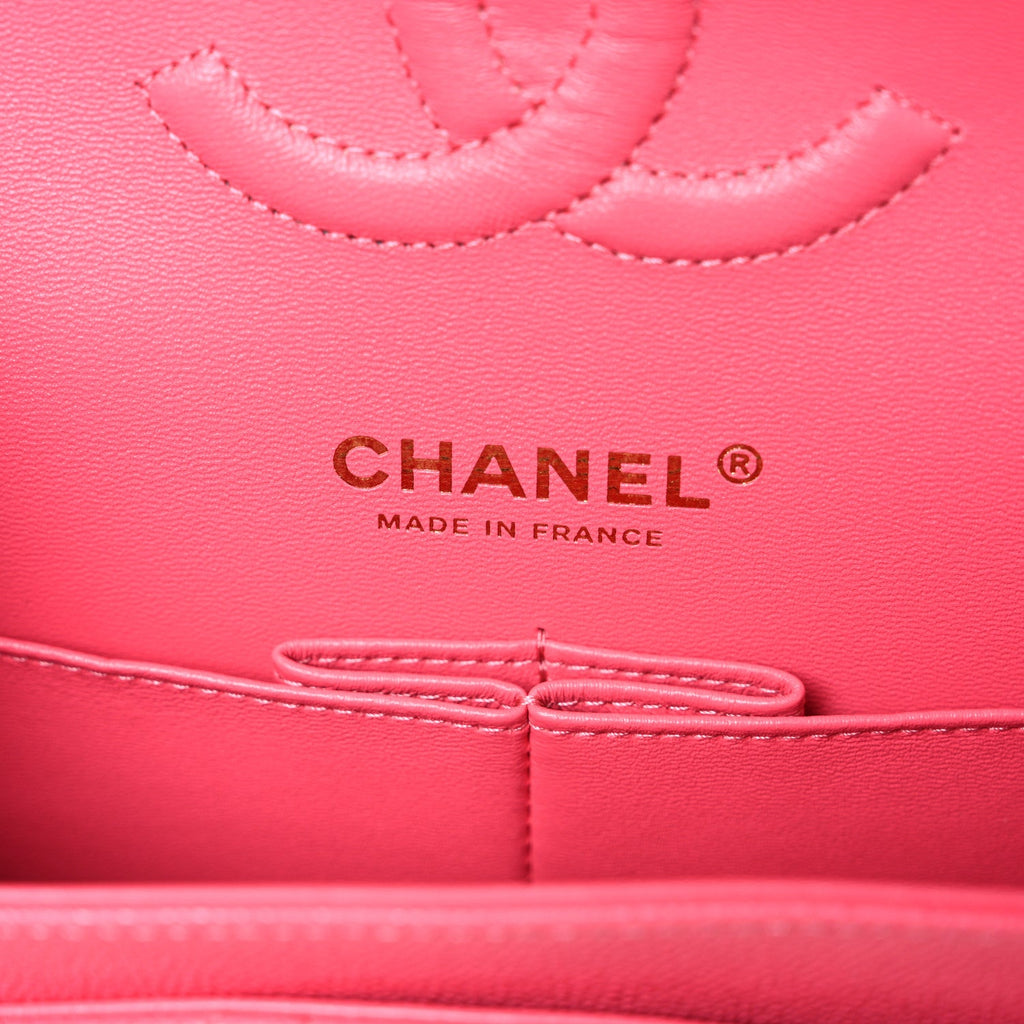 Caviar Quilted Medium Double Flap Pink At My store