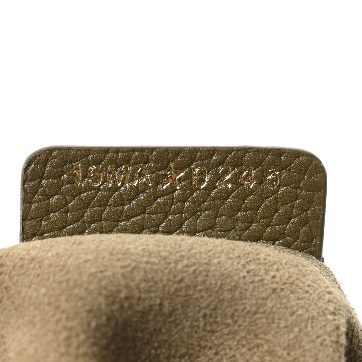 Grained Calfskin Medium Medaillon Bucket Bag Khaki AT My store