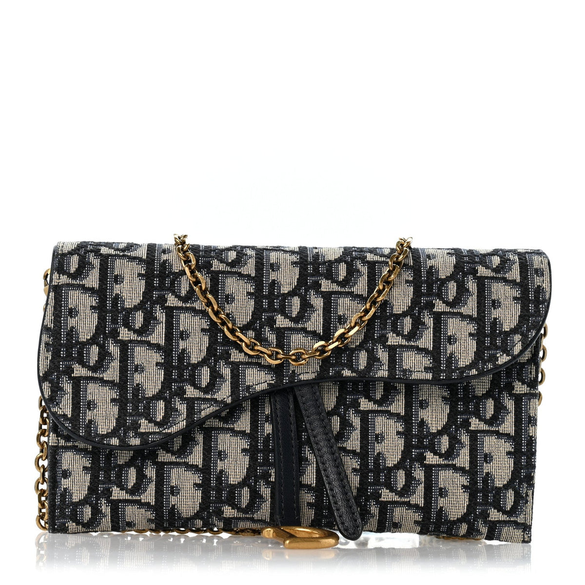 Oblique Small Saddle Chain Pouch Blue AT My store