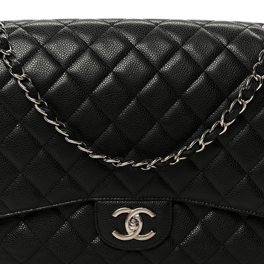 Caviar Quilted Maxi Double Flap Black At My store