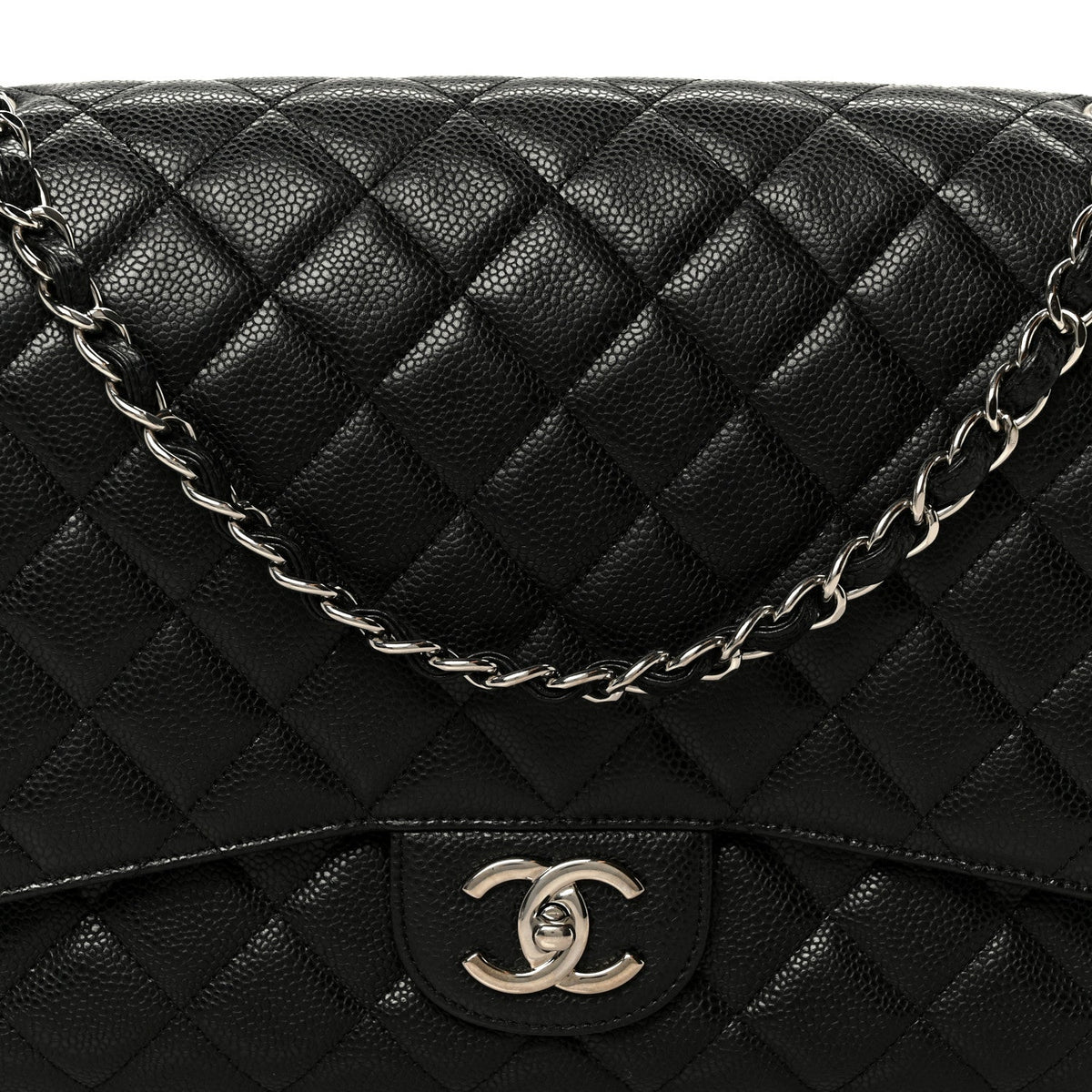 Caviar Quilted Maxi Double Flap Black At My store