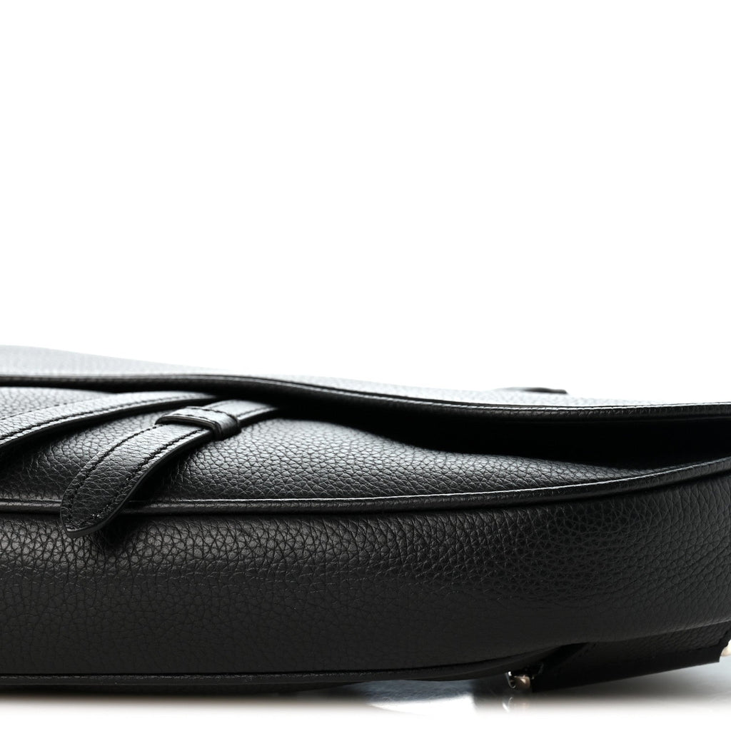 Grained Calfskin Kim Jones Saddle Bag Black AT My store
