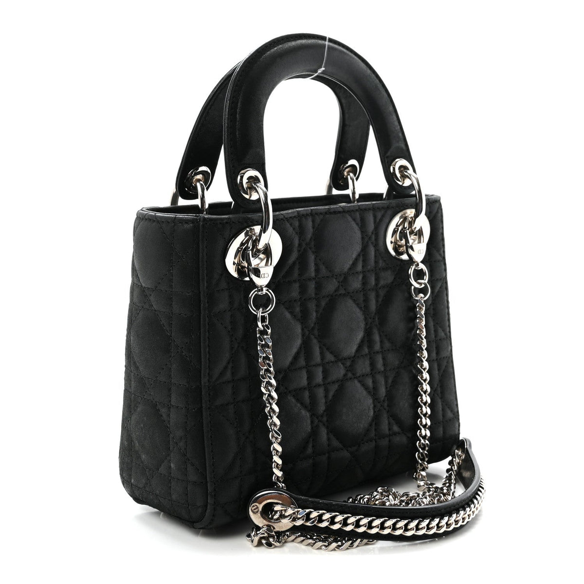 Metallic Calfskin Cannage Mini Lady Dior Black AT My store