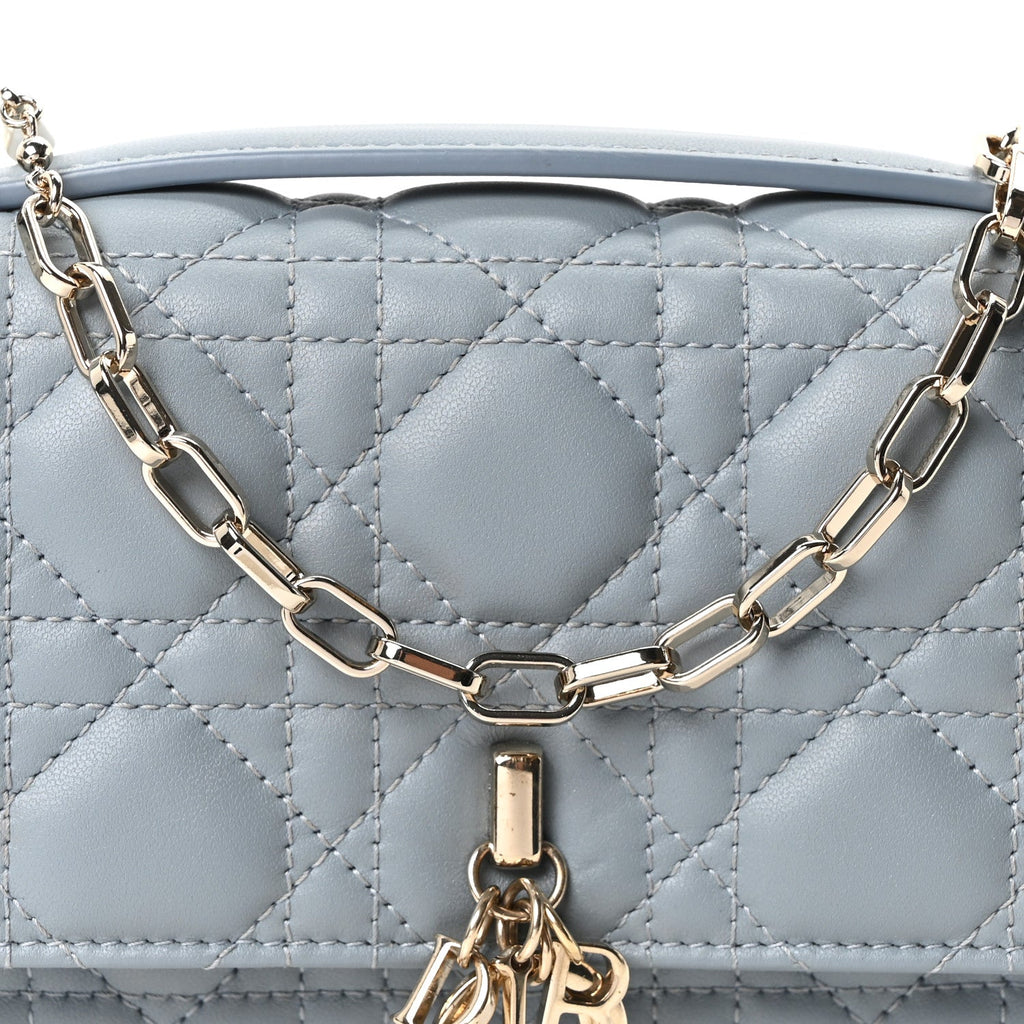 Lambskin Cannage Mini My Dior Top Handle Clutch Cloud Blue AT My store