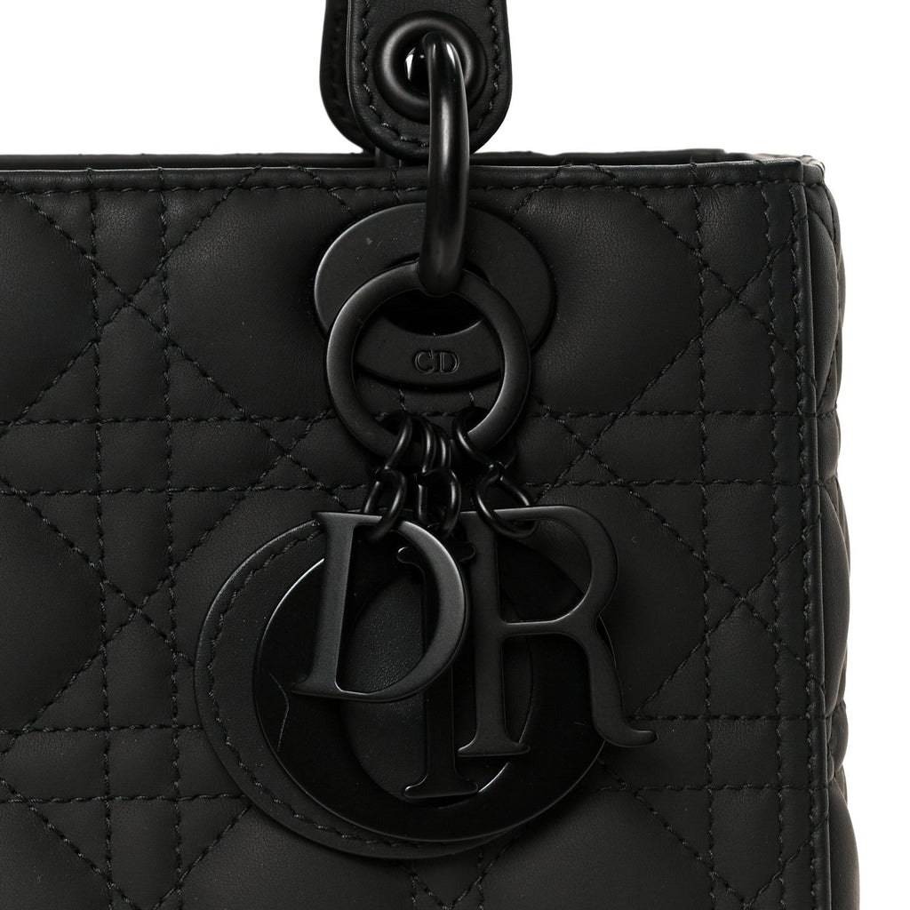 Ultra Matte Calfskin Cannage Medium Lady Dior Black AT My store