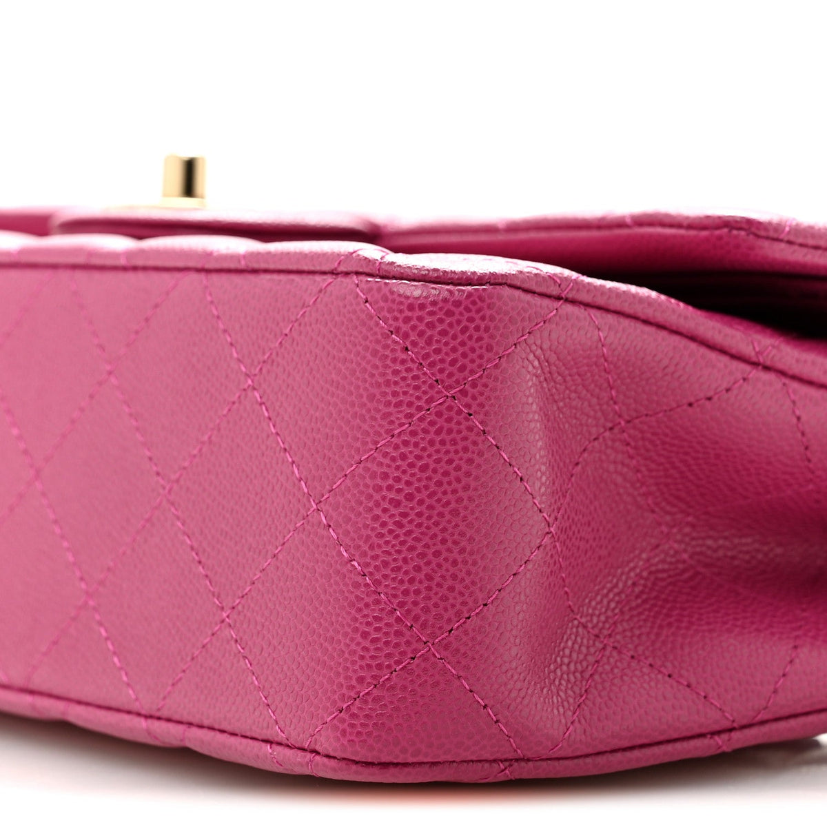 Caviar Quilted Medium Double Flap Purple At My store