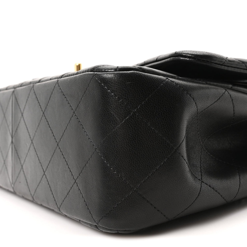 Lambskin Quilted Jumbo Double Flap Black At My store
