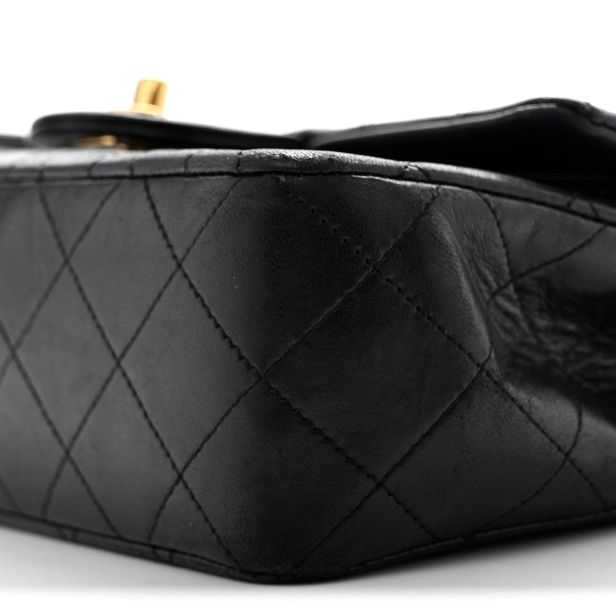 Lambskin Quilted Small Double Flap Black At My store