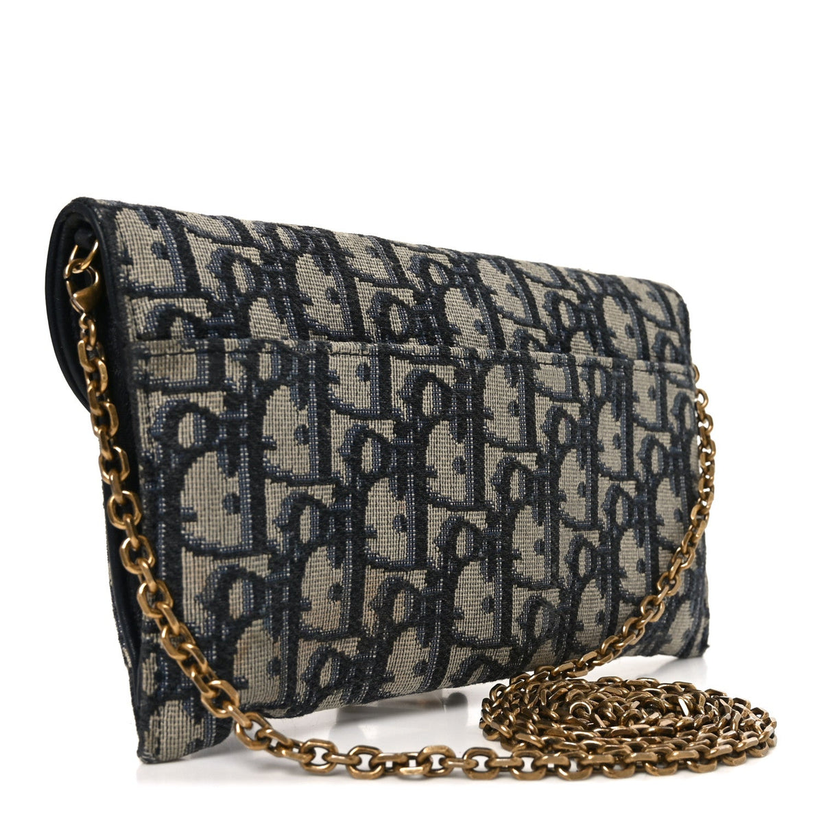 Oblique Small Saddle Chain Pouch Blue AT My store