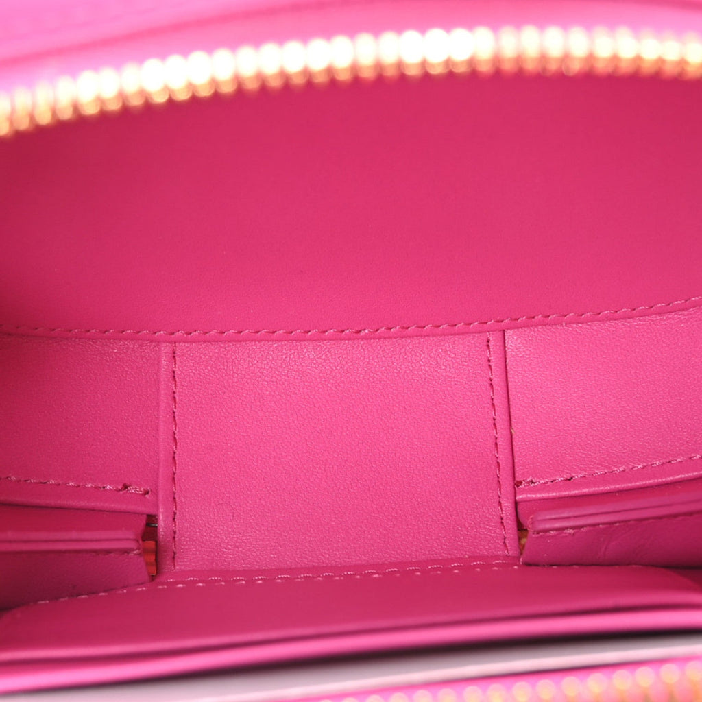 Calfskin CD Signature Oval Crossbody Camera Bag Rani Pink AT My store