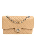 Caviar Quilted Medium Double Flap Beige At My store