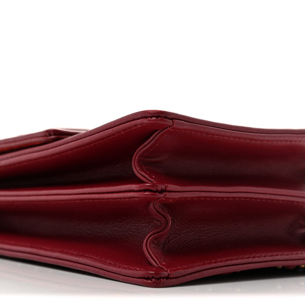 Lambskin Studded Vertical Diorama Spicy Red AT My store