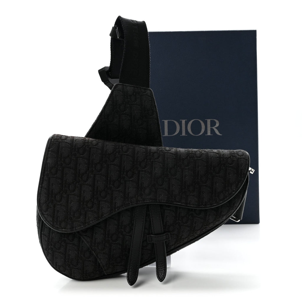 Oblique Mens Saddle Bag Black Blue AT My store