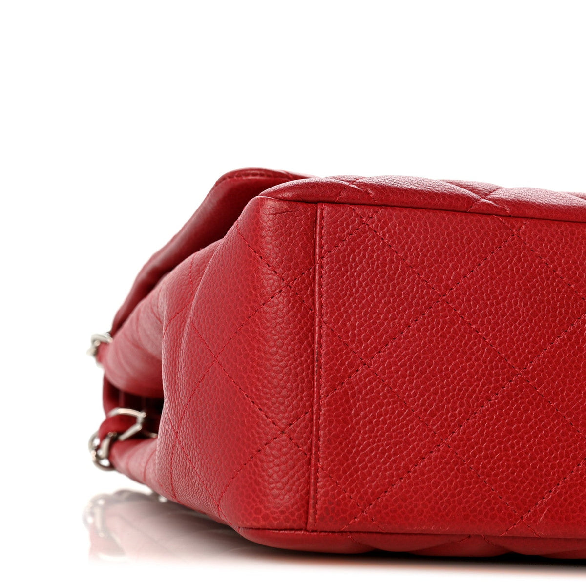 Caviar Quilted Maxi Double Flap Dark Red At My store