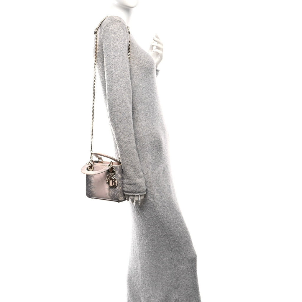 Lizard Ombre Mini Lady Dior Light Pink AT My store