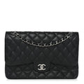 Caviar Quilted Jumbo Double Flap Black At My store