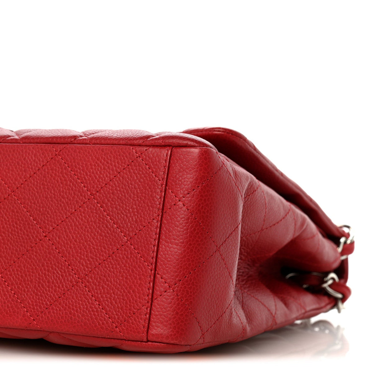 Caviar Quilted Maxi Double Flap Dark Red At My store