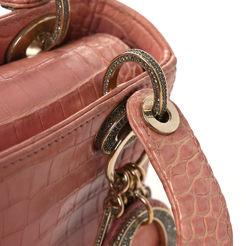Alligator Crystal Mini Lady Dior Pink AT My store