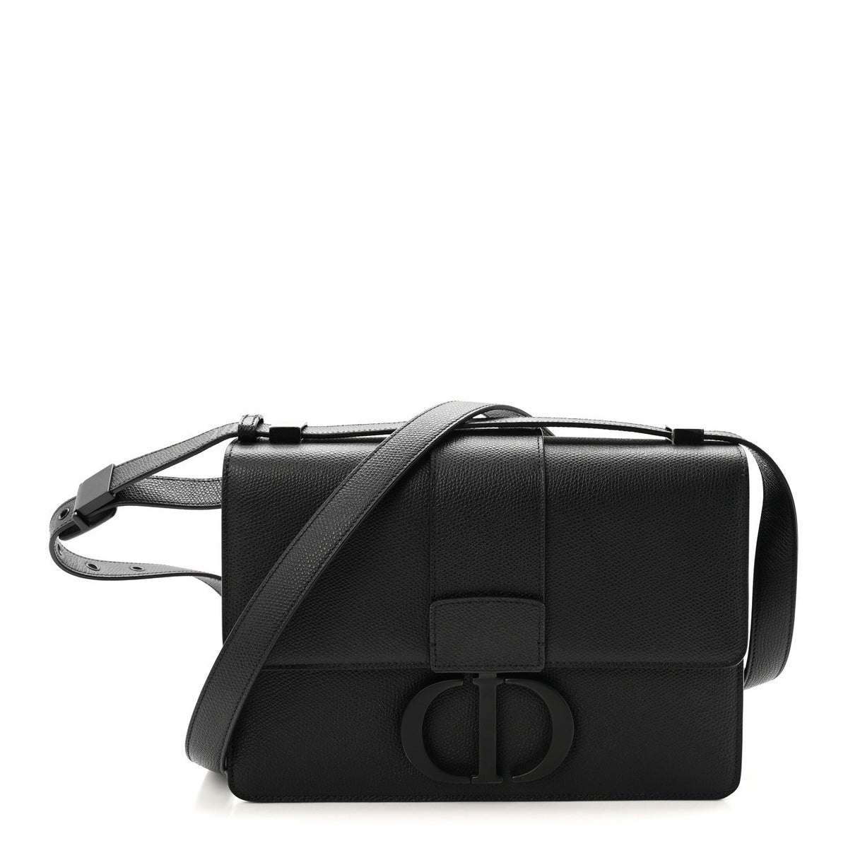 Ultra Matte Grained Calfskin 30 Montaigne Flap Bag Black AT My store