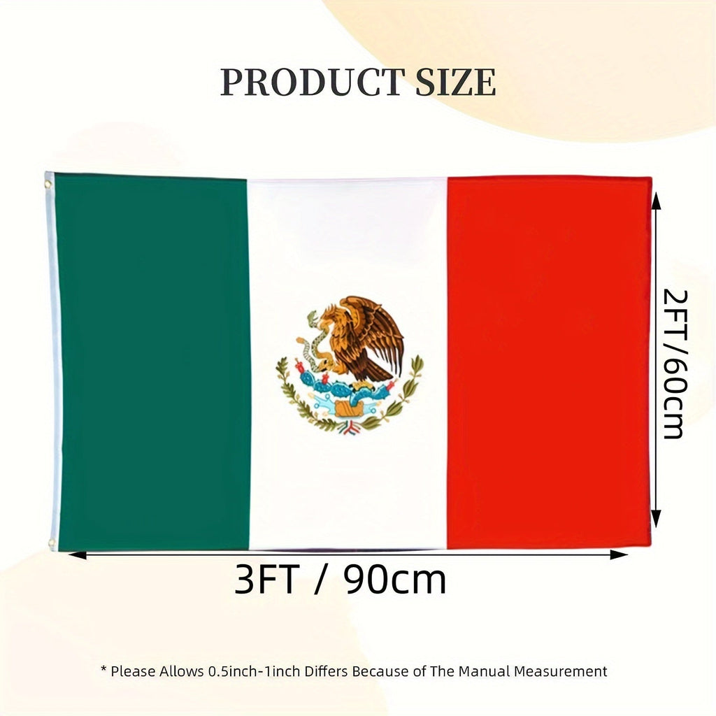 2026 New Production 1pc Flags Mexican Flag Vivid Colors And Fade Resistant Double Stitching With Brass Grommet, 3x5 Feet