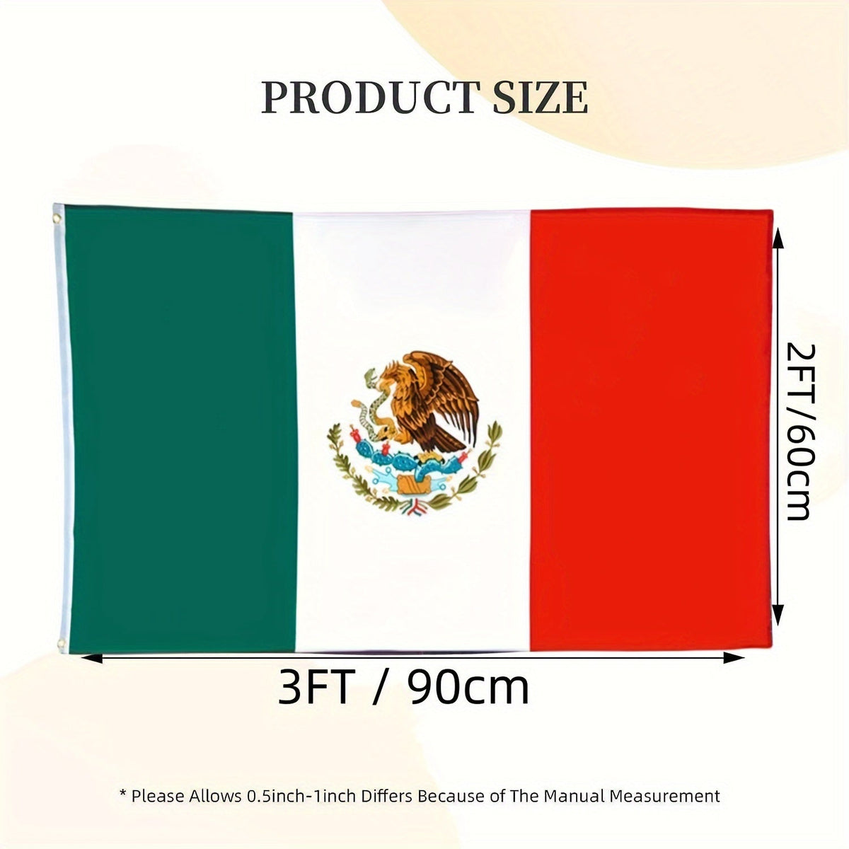 2026 New Production 1pc Flags Mexican Flag Vivid Colors And Fade Resistant Double Stitching With Brass Grommet, 3x5 Feet