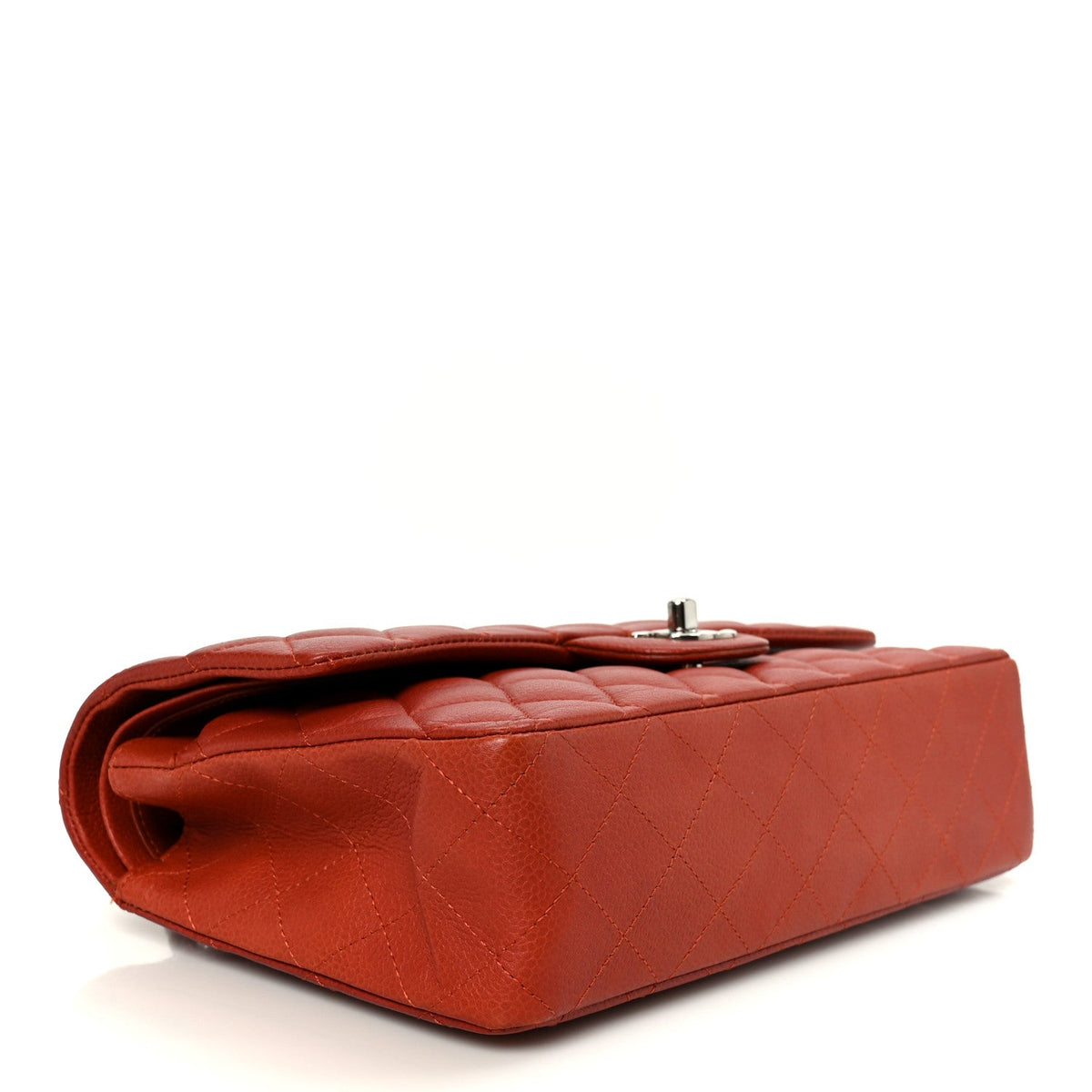 Caviar Quilted Medium Double Flap Red At My store