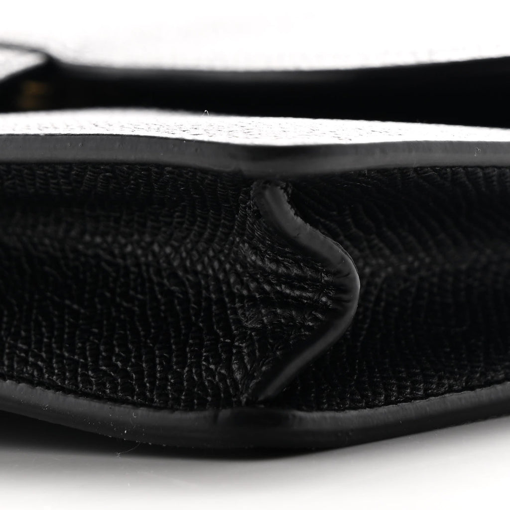Grained Calfskin Saddle Pouch Bag Black AT My store