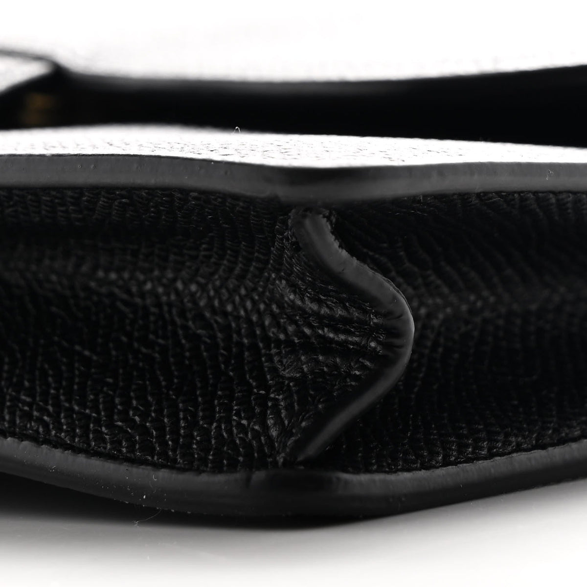 Grained Calfskin Saddle Pouch Bag Black AT My store