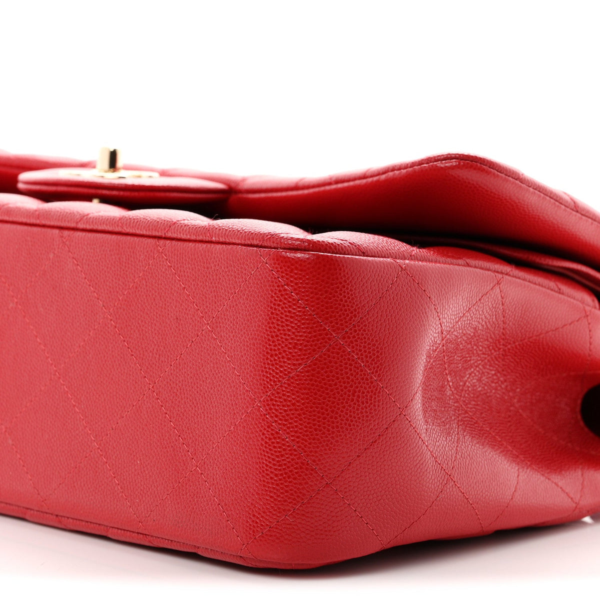 Caviar Quilted Jumbo Double Flap Red At My store