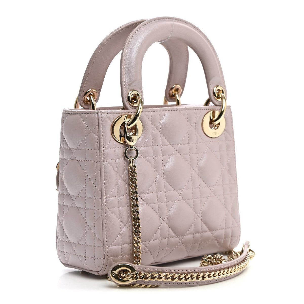 Metallic Lambskin Cannage Mini Lady Dior Lotus AT My store