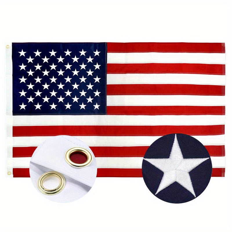 2026 New Production 1pc American Flag 3x5 Ft TearProof For Outside, Build To Long Lasting, Fade Resistant Spun Polyester, High Wind US Outdoor Flags Embroidered Stars, Sewn Stripes, Brass Grommet
