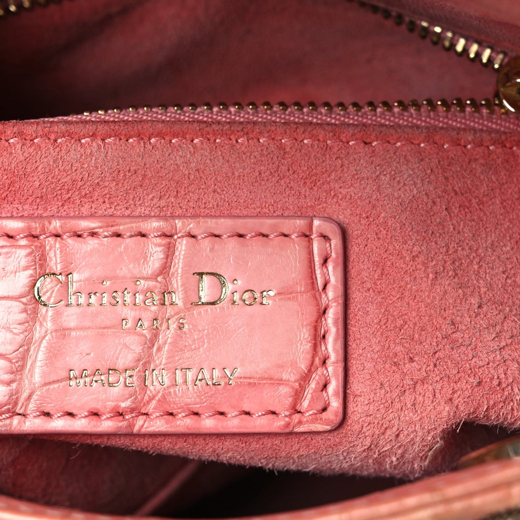 Alligator Crystal Mini Lady Dior Pink AT My store
