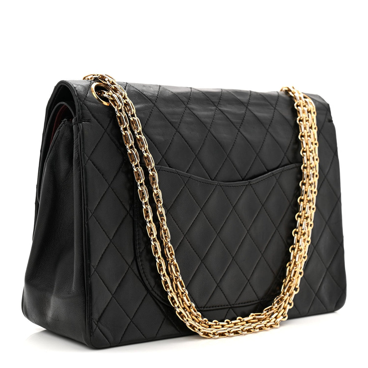 Lambskin Quilted Medium Double Flap Bijoux Chain Black At My store