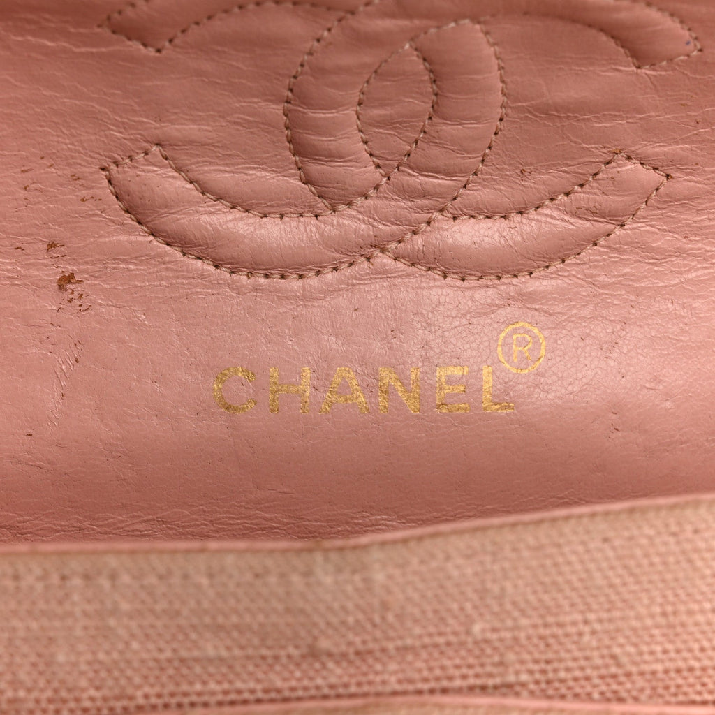Canvas Quilted Small Double Flap Light Pink At My store