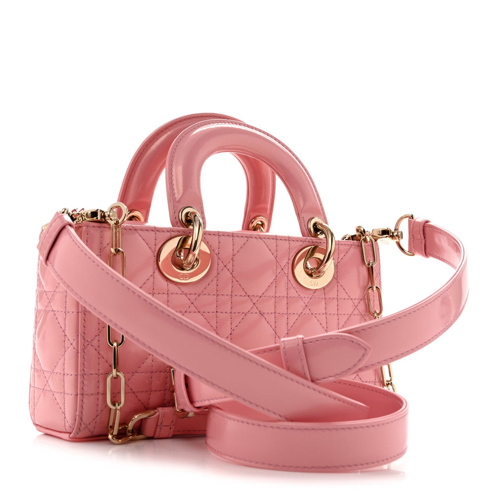 Metallic Lambskin Cannage Small Lady D-Joy Pink AT My store