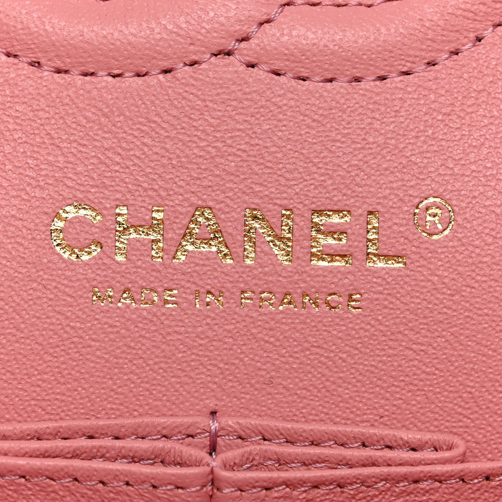Caviar Chevron Quilted Small Double Flap Pink At My store