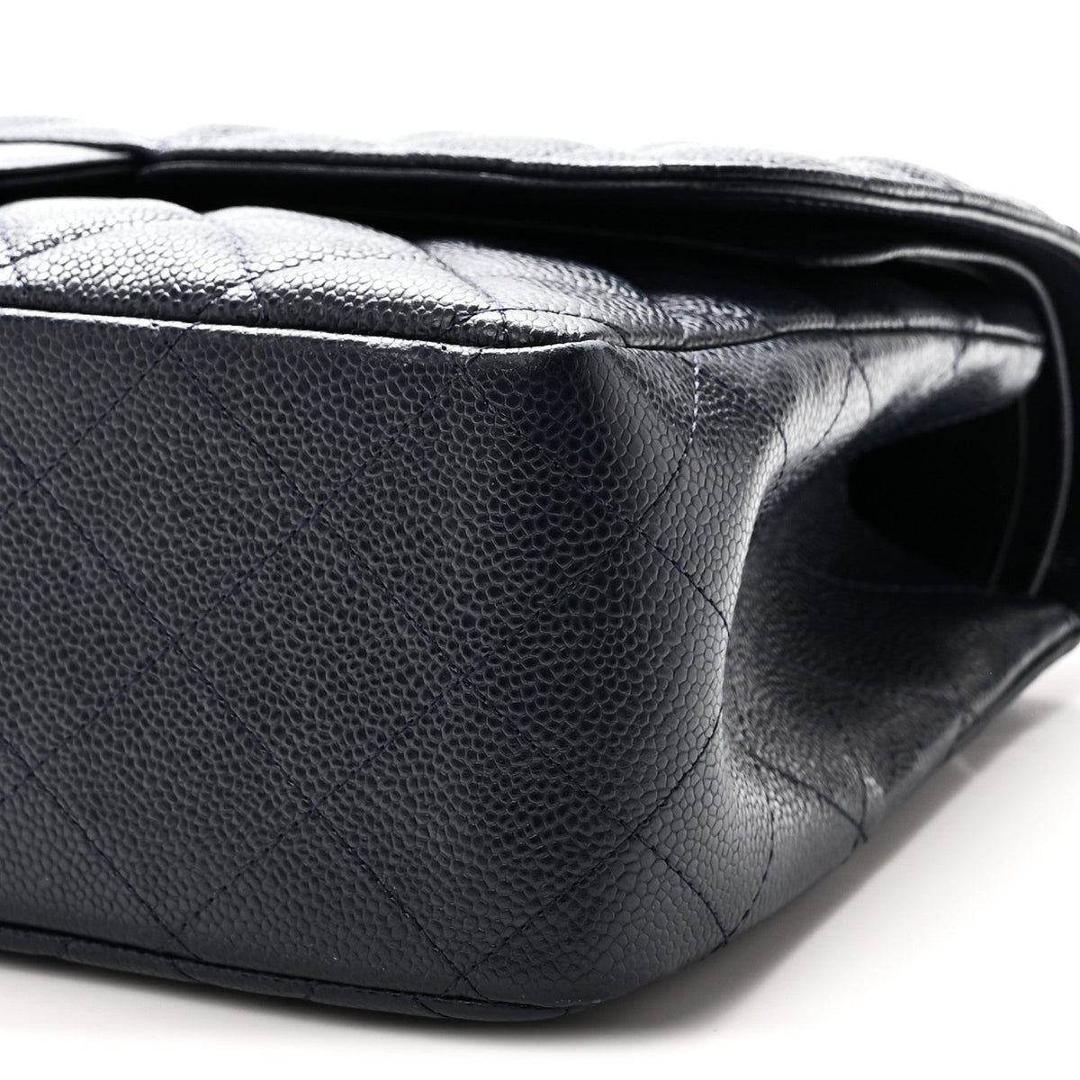 Caviar Quilted Jumbo Double Flap Navy Blue Navy Blue At My store