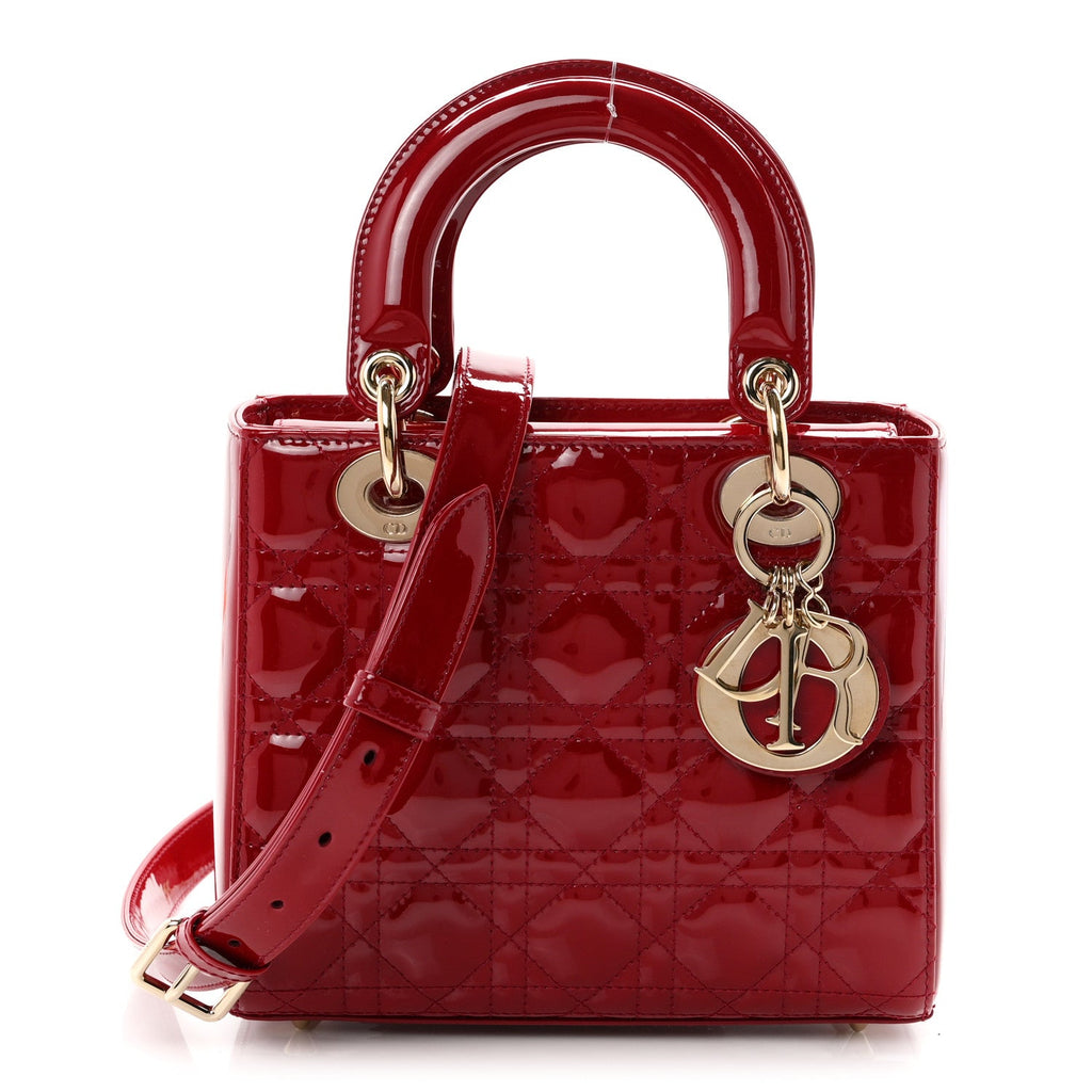 Patent Cannage Small Lady Dior Cherry Red AT My store