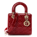 Patent Cannage Small Lady Dior Cherry Red AT My store