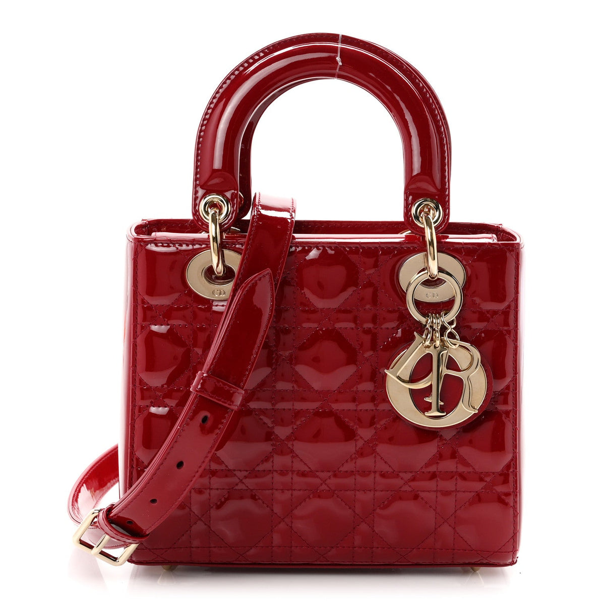 Patent Cannage Small Lady Dior Cherry Red AT My store