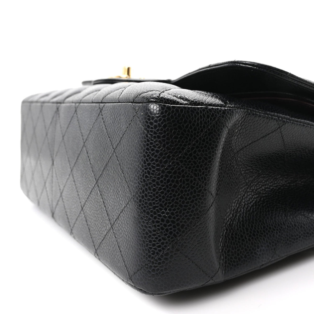 Caviar Quilted Jumbo Double Flap Black At My store