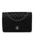 Lambskin Quilted Maxi Double Flap Black At My store