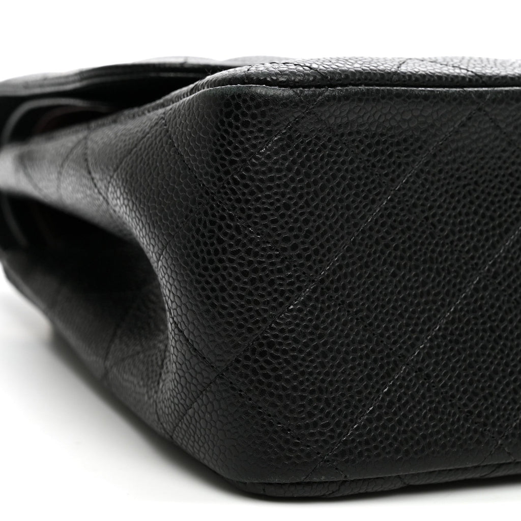 Caviar Quilted Jumbo Double Flap Black At My store