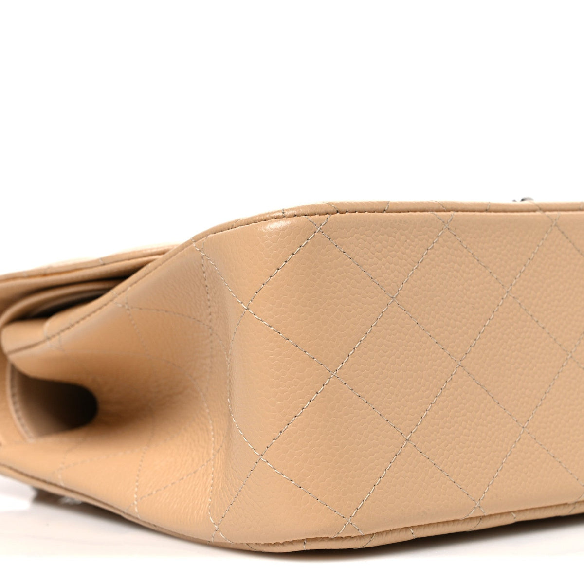Caviar Quilted Jumbo Double Flap Beige At My store