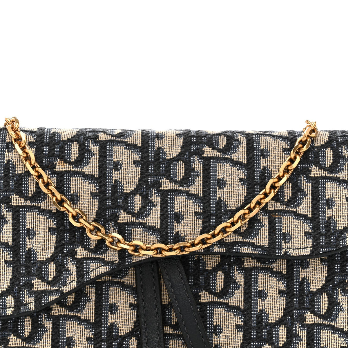 Oblique Saddle Chain Long Wallet Blue AT My store