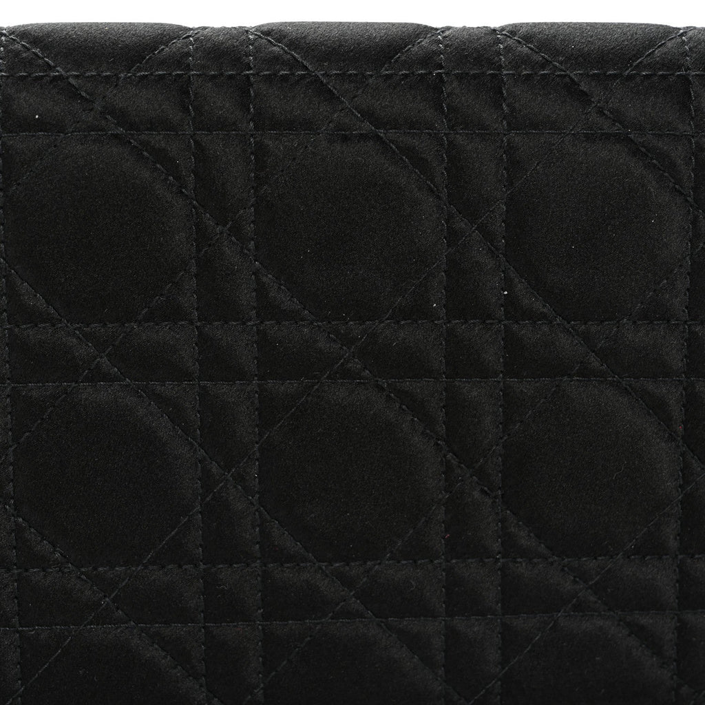 Satin Cannage Lady Dior Convertible Clutch Black AT My store