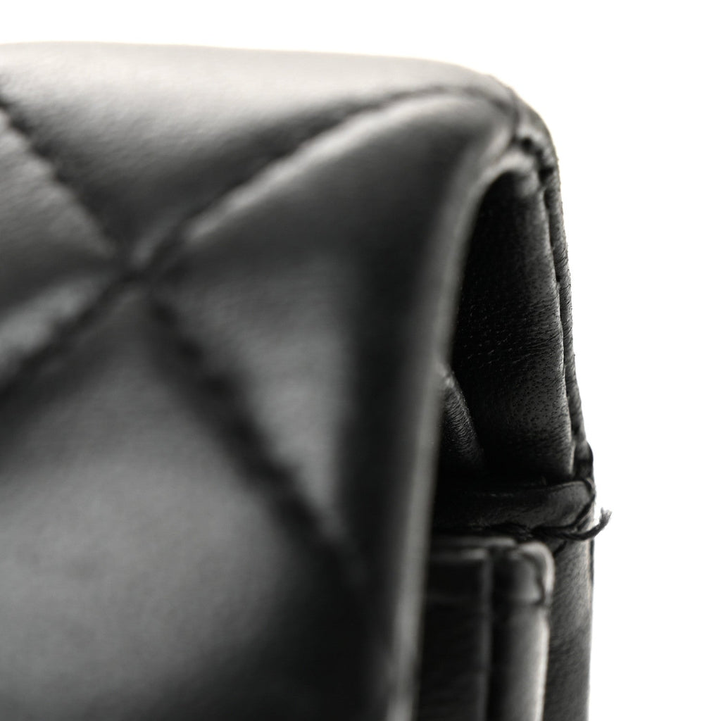 Lambskin Quilted Medium Double Flap So Black At My store