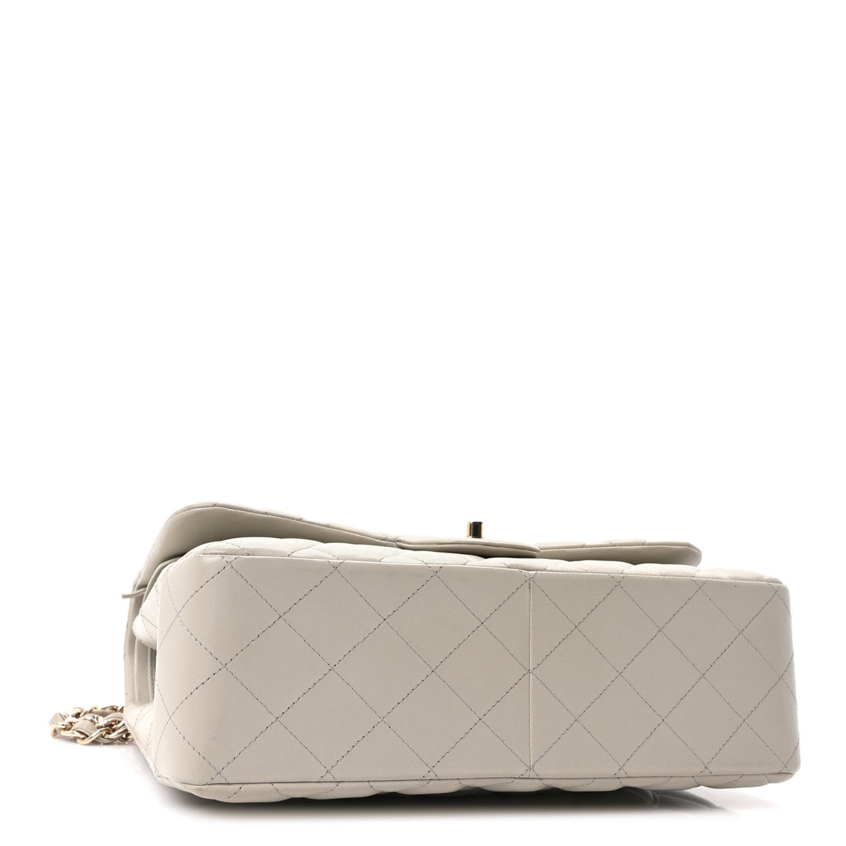 Lambskin Quilted Jumbo Double Flap Grey At My store